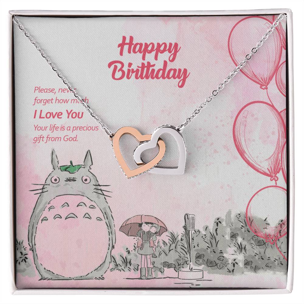 I Love You! You'Re The Precious Gift From God - Interlocking Hearts Necklace