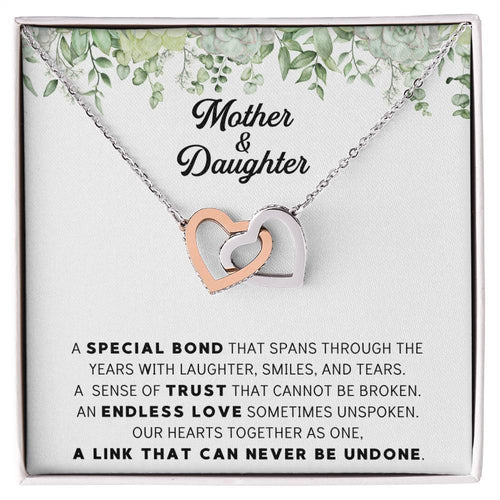 Linked Hearts Necklace For Mother Daughter Gift Minimalist Jewelry Gift For Daughter Mothers Day Sentimental Jewelry Gift For Mom Interlocking Hearts Necklace