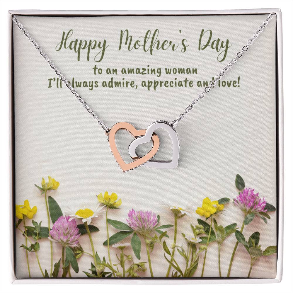 Mother'S Day Two Hearts Sp008 Interlocking Hearts Necklace