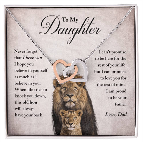 My Daughter - Proud Of You - Necklace Interlocking Hearts Necklace