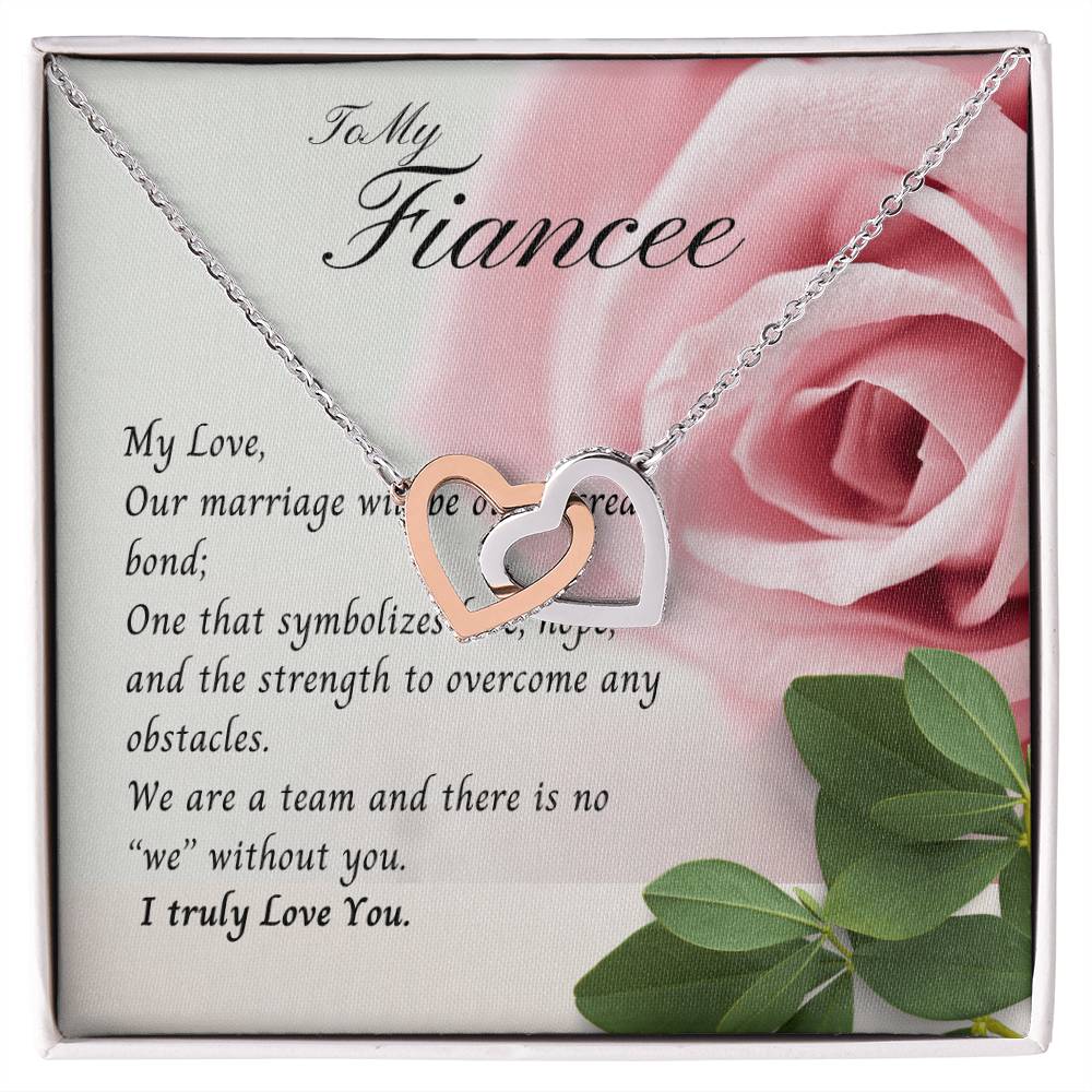To My Fiancee Necklace Interlock Hearts Promise Gift Birthday Gift Wedding Gift Christmas Gift Interlocking Hearts Necklace