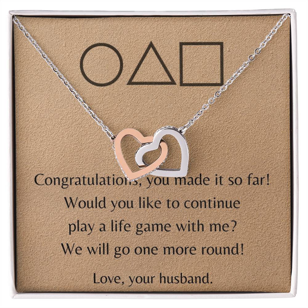 One More Round Necklace Interlocking Hearts Necklace