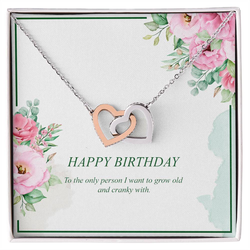 Happy Birthday Wife-Interlocking Heart Necklace Interlocking Hearts Necklace