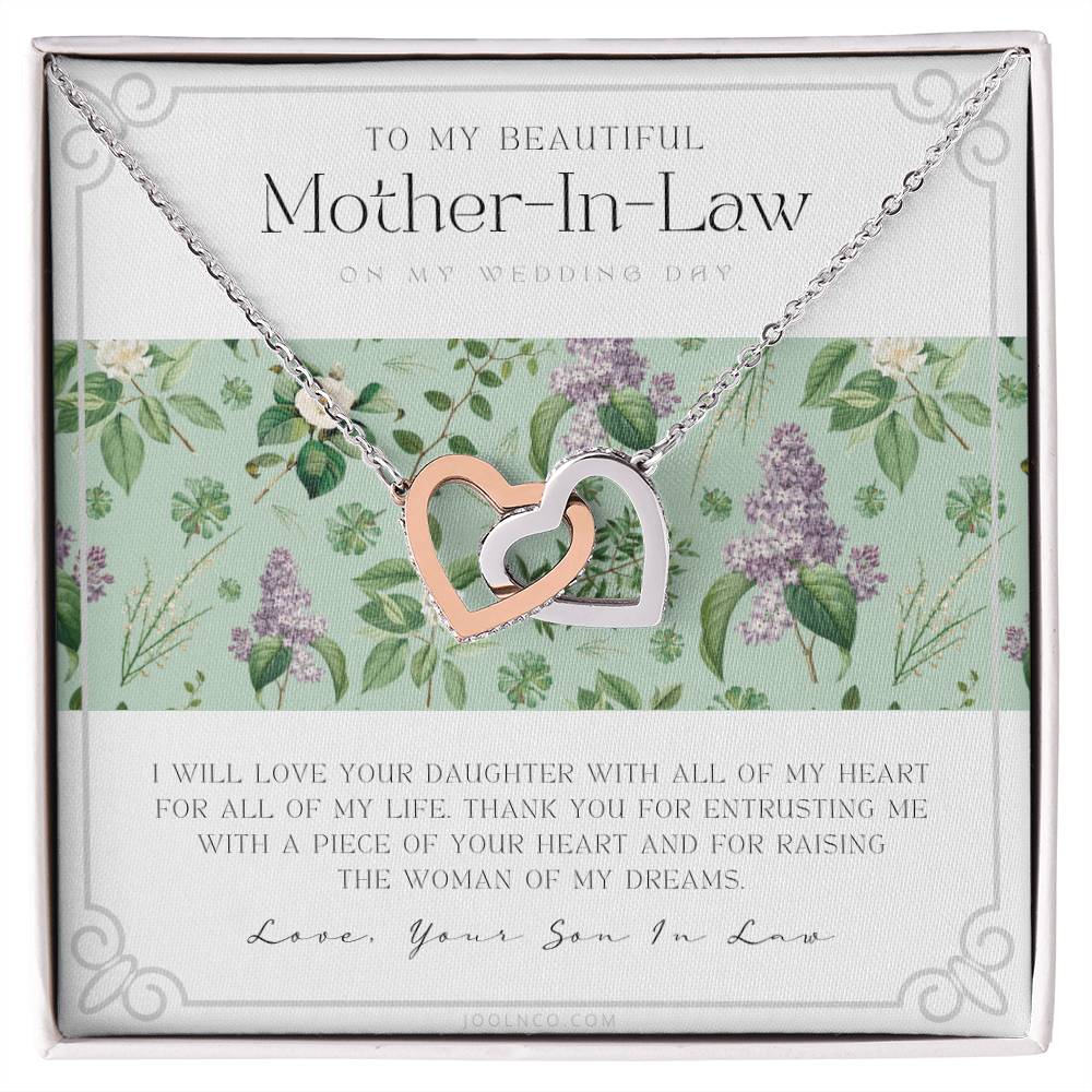 Mother Of The Bride Gift From Groom Mother In Law Gift On Wedding Day From Groom Gifts For Mother Of The Bride Future Mother-In-Law Interlocking Hearts Necklace