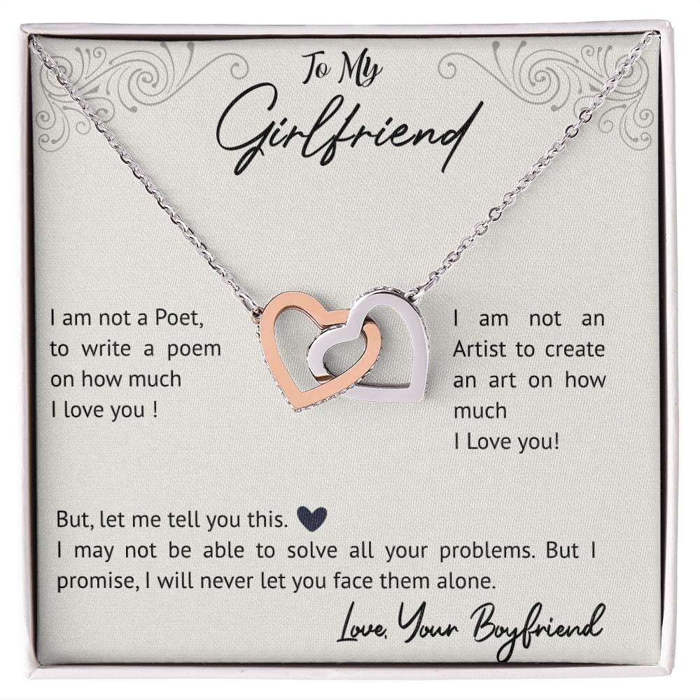 To My Gorgeous Girl Friend Interlocking Hearts Necklace