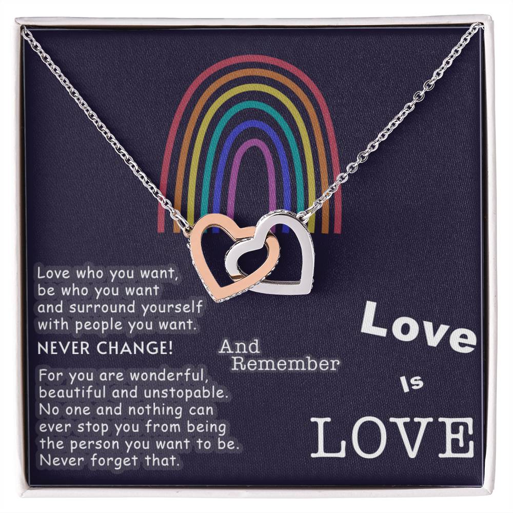 Lesbian Jewelry Lesbian Pride Necklace Lesbian Gift For Girlfriend Lesbian Couple Gift Lgbt Couple Gift Gift For Gay Pride Girlfriend Interlocking Hearts Necklace