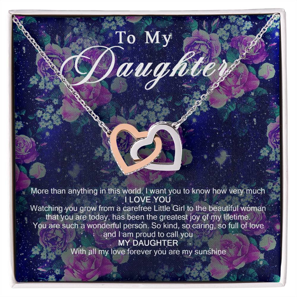 To My Daughter Interlocking Hearts Necklace