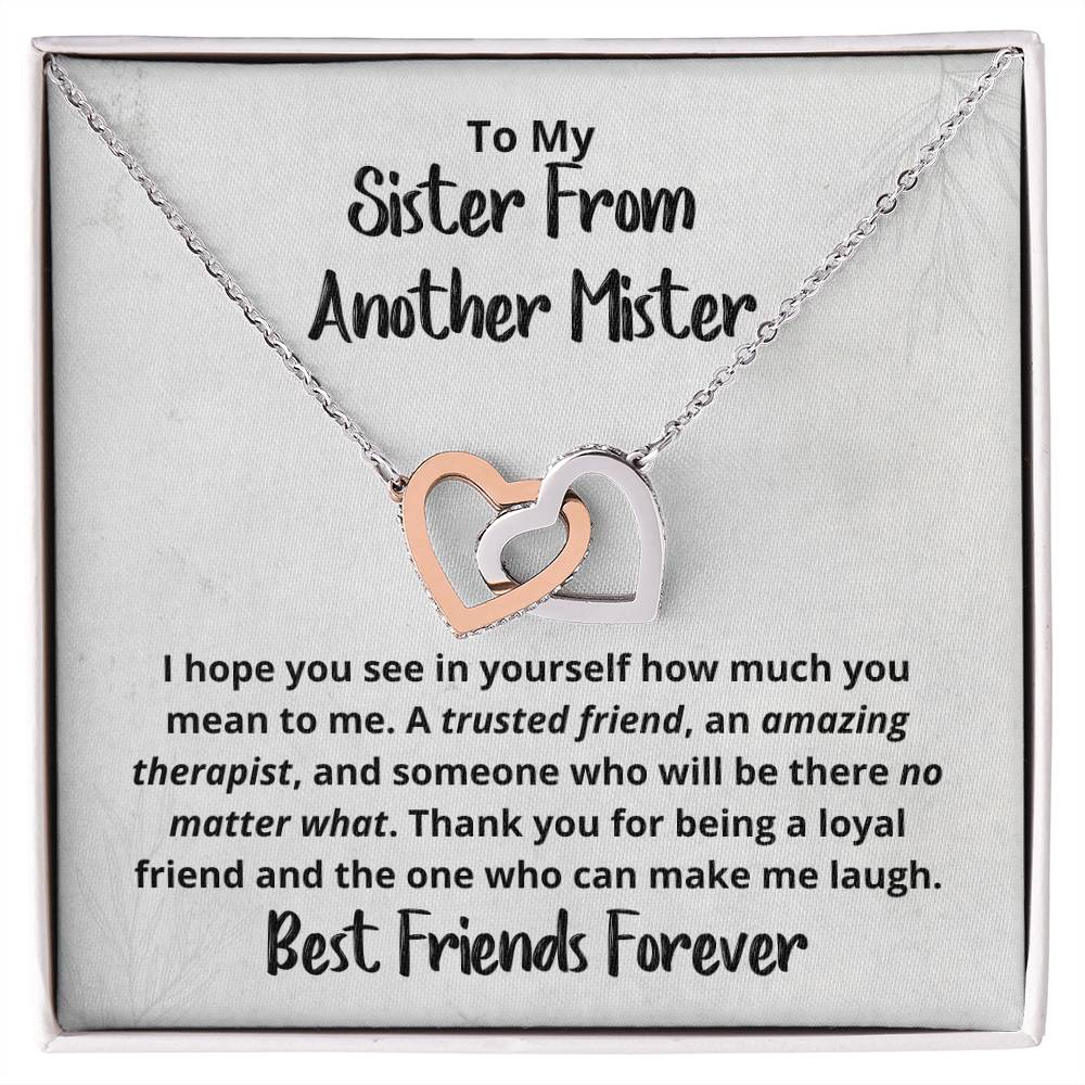 Sister From Another Mister Necklace Interlocking Hearts Necklace
