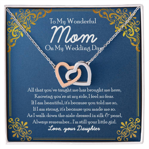Interlocking Heart Necklace Mother Of The Bride Gift From Daughter Mom Of Bride Present Jewelry Necklace As Wedding Gift Bridal Party Rehearsal Dinner Interlocking Hearts Necklace