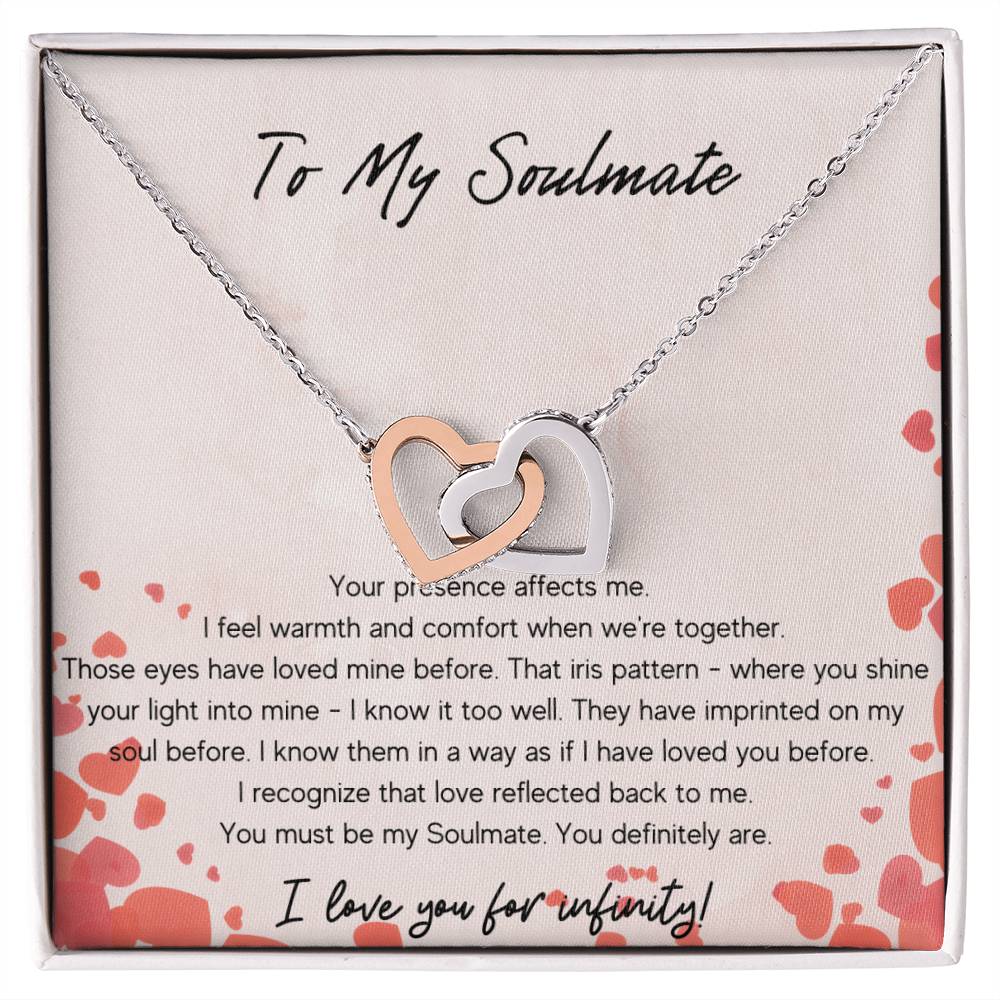 To My Soulmate Interlocking Hearts Necklace