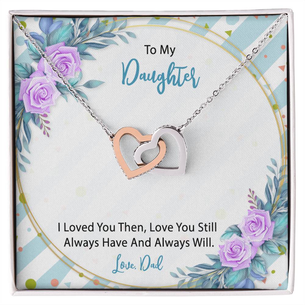 To My Daughter From Dad Interlocking Hearts Necklace