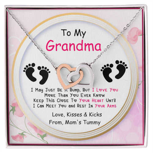 New Grandma Gift Interlocking Hearts Necklace