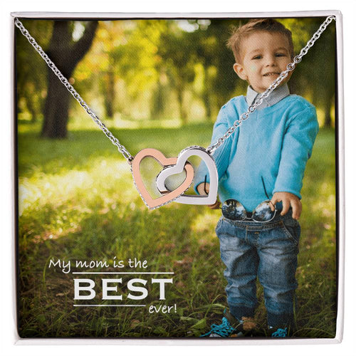 Necklace - My Mom Is The Best Ever Interlocking Hearts Necklace