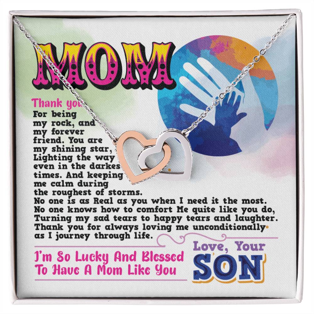 Gift For Mom- Interlocking Heart Necklace Interlocking Hearts Necklace