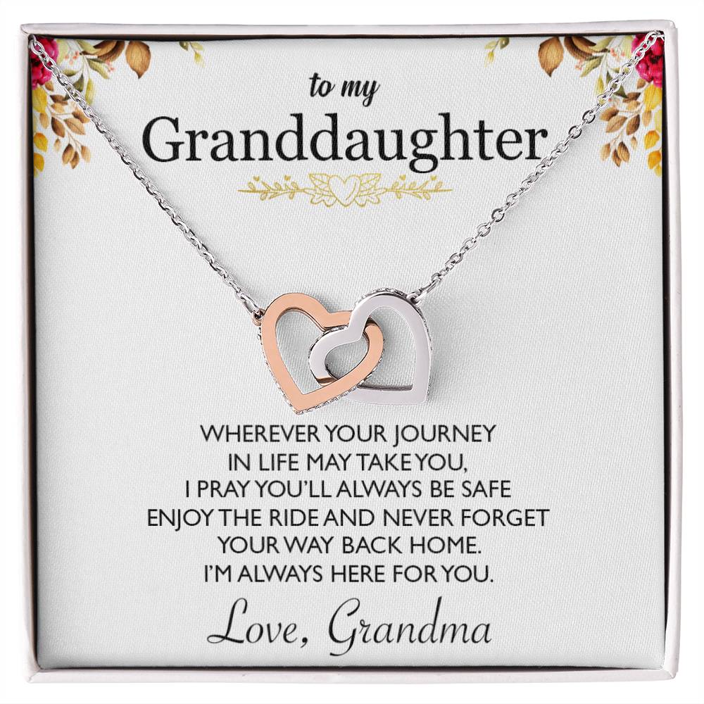 To My Granddaughter - Interlocking Heart Necklace - So6 Interlocking Hearts Necklace