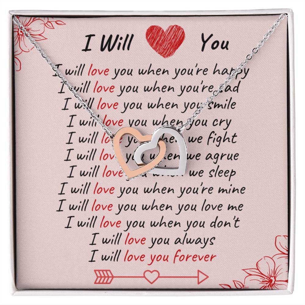 I Will Love You - Spark Romance With This Necklace Interlocking Hearts Necklace