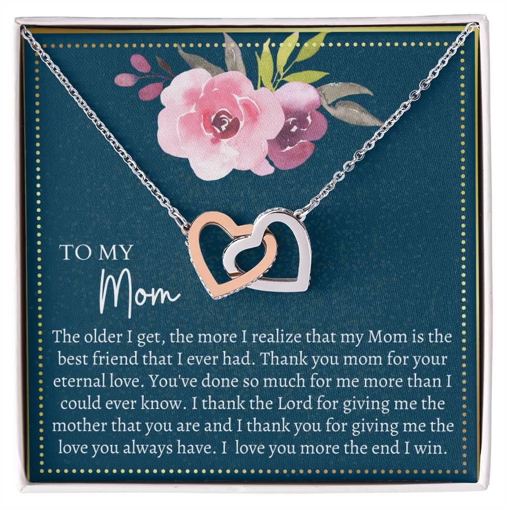 Gift For Mom Interlocking Hearts Necklace