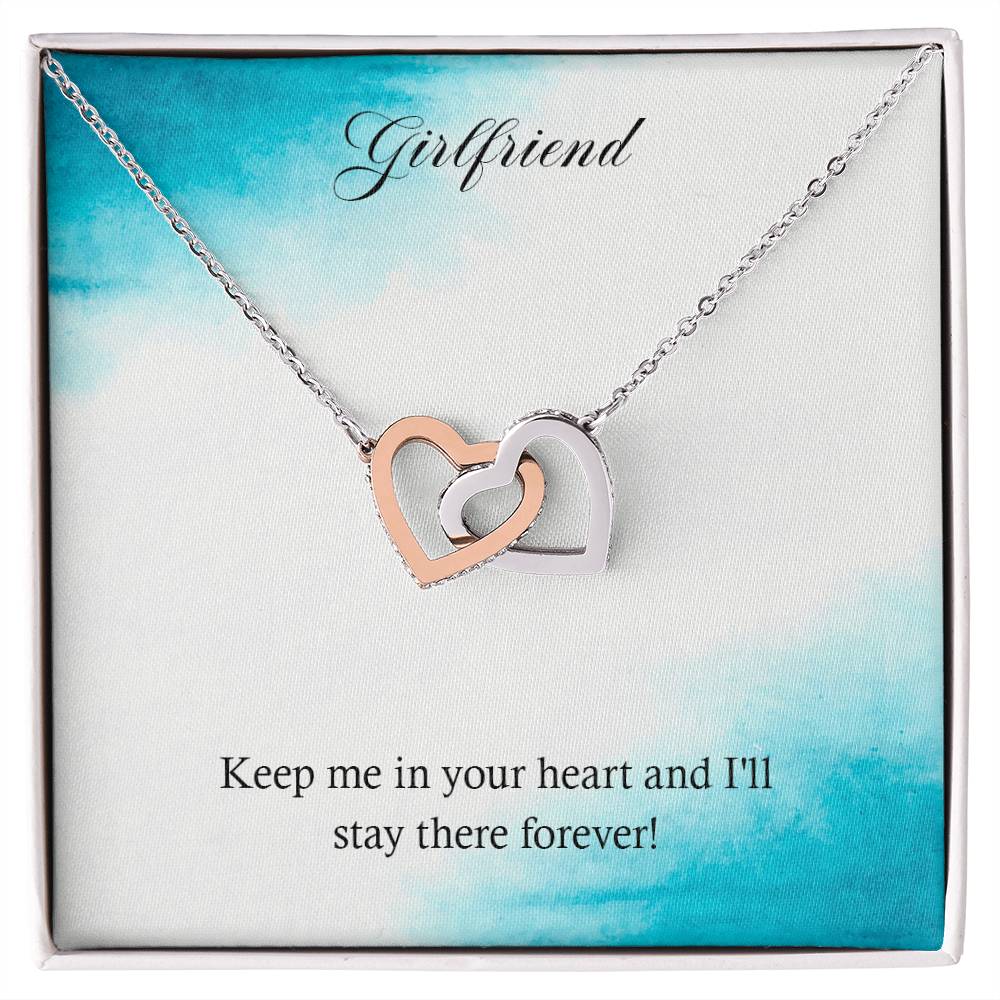 Girlfriend - Keep Me In Your Heart And I'Ll Stay There Forever - Interlocking Heart Necklace Interlocking Hearts Necklace