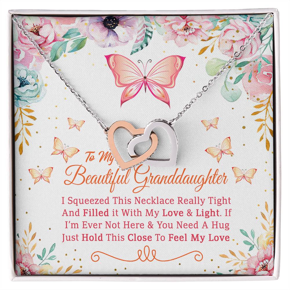 Feel My Love - Best Gift For Granddaughter Interlocking Hearts Necklace