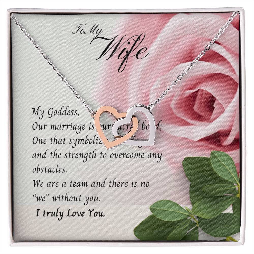 To My Wife Necklace Interlocking Hearts Love Birthday Anniversary Christmas Gift Interlocking Hearts Necklace