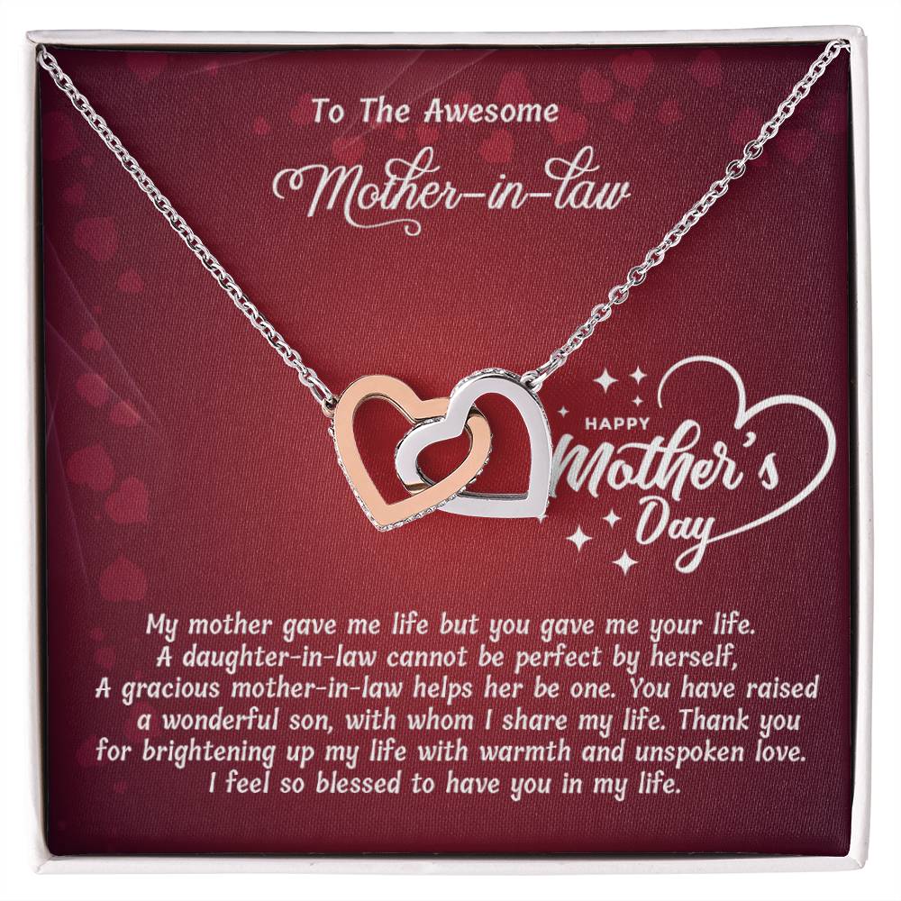 Interlocked Heart Neckless - For Mother In Law Interlocking Hearts Necklace