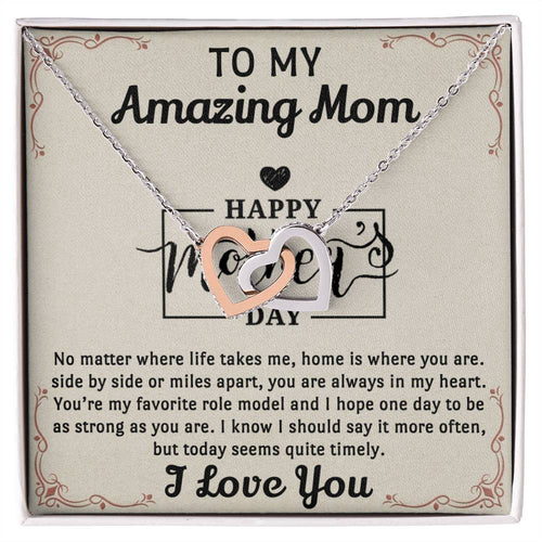 My Amazing Mom Interlocked Together Necklace For Mothers Day Interlocking Hearts Necklace