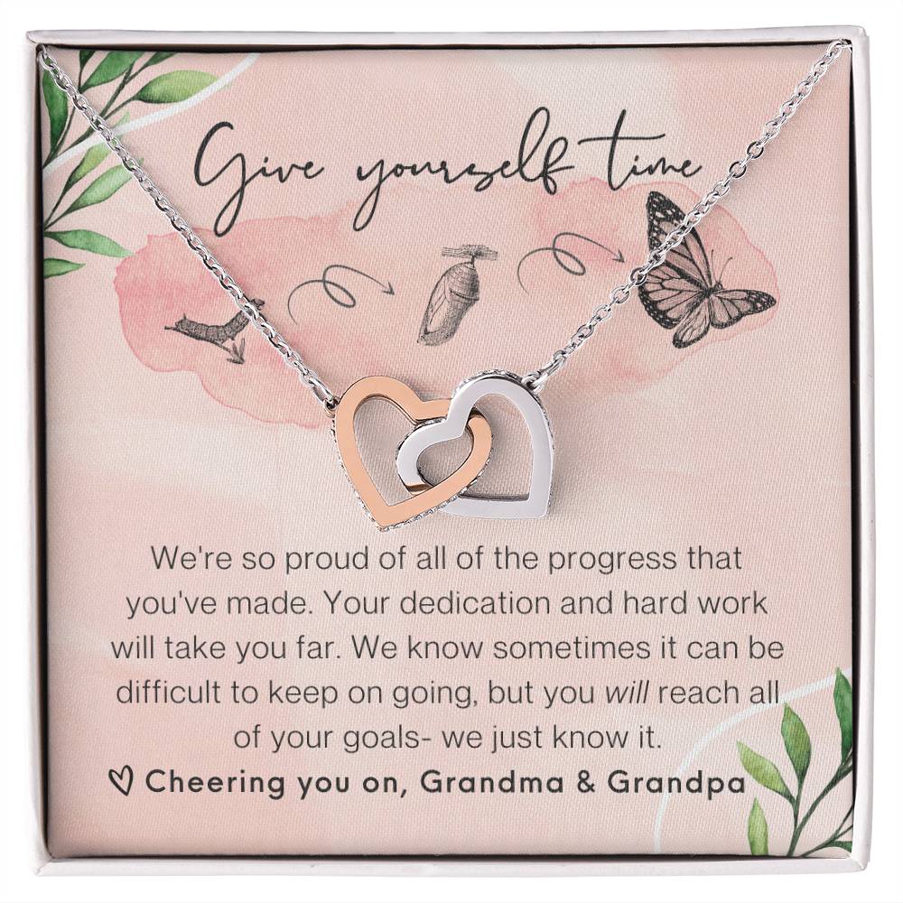 From Grandparents Interlocking Hearts Necklace Butterfly Encouragement Granddaughter Present