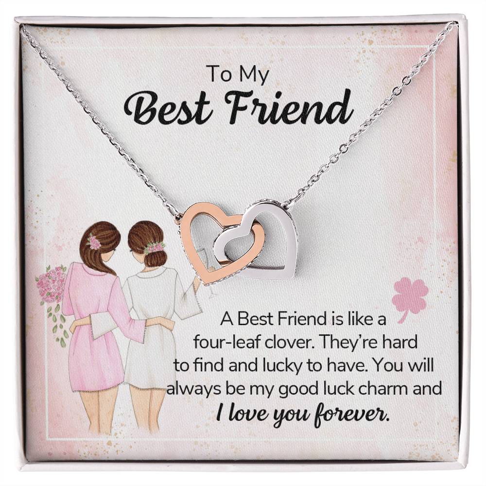 Best Friend Locked Hearts Necklace Gift Interlocking Hearts Necklace