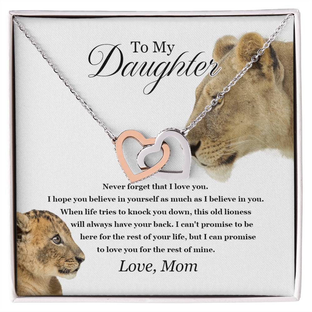 To My Daughter - Interlocking Love Necklace - Tmdt06 Interlocking Hearts Necklace
