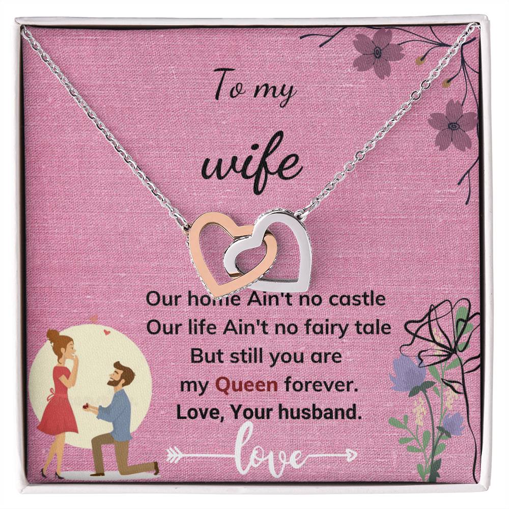 Gift To My Wife Interlocking Hearts Necklace