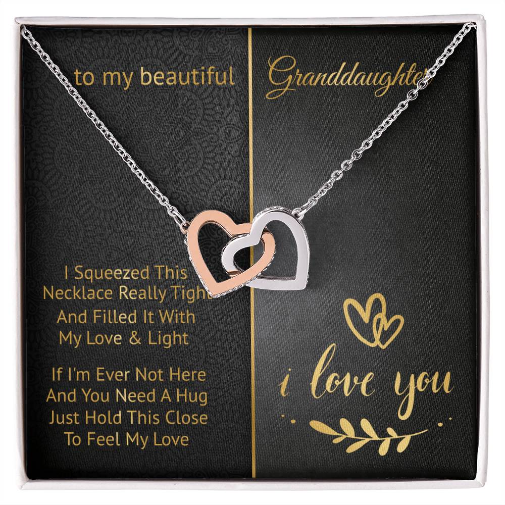 To My Beautiful Granddaughter - Love And Light - Interlocking Hearts Necklace