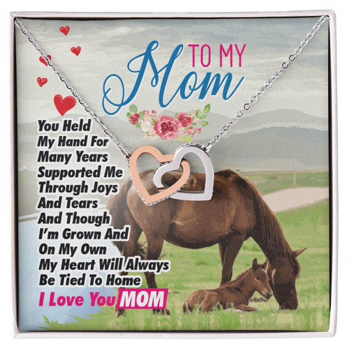 Gift For Mom- Interlocking Heart Necklace Interlocking Hearts Necklace