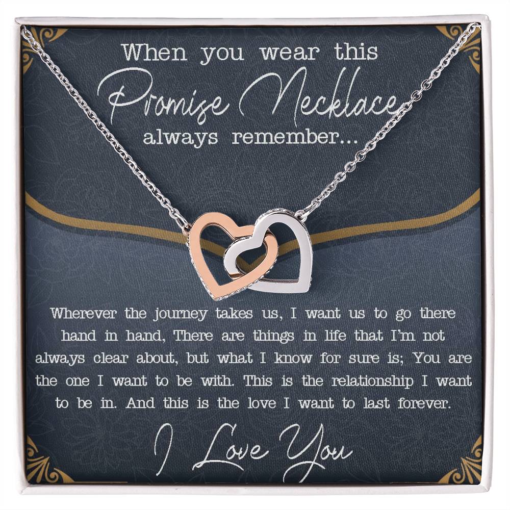 Promise Necklace Interlocking Hearts Necklace For Girlfriend From Boyfriend Necklace For Her Girlfriend Anniversary Gift For Girlfriends