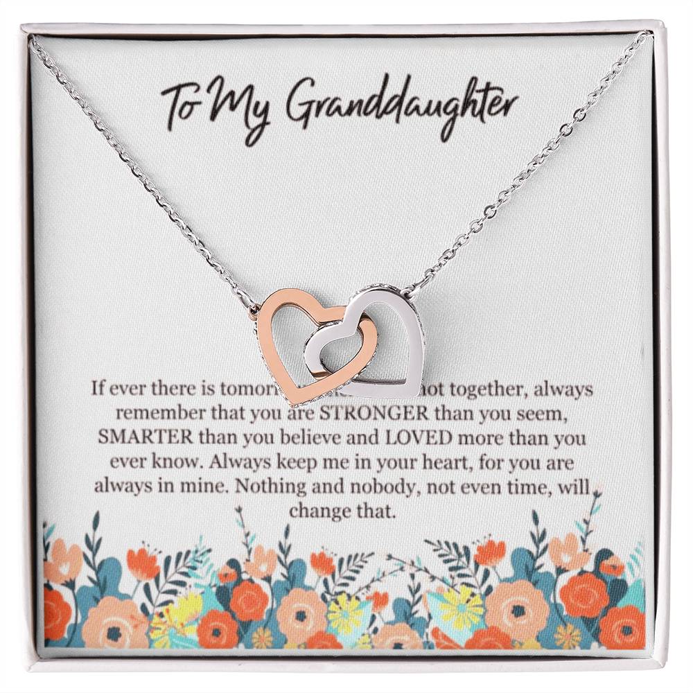 To My Granddaughter Interlocking Hearts Necklace