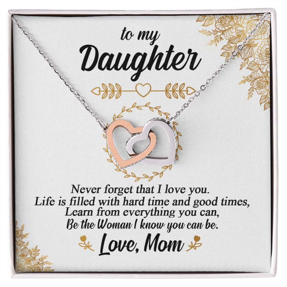 To My Daughter - Special Heart Necklace - Tmdt01 Interlocking Hearts Necklace