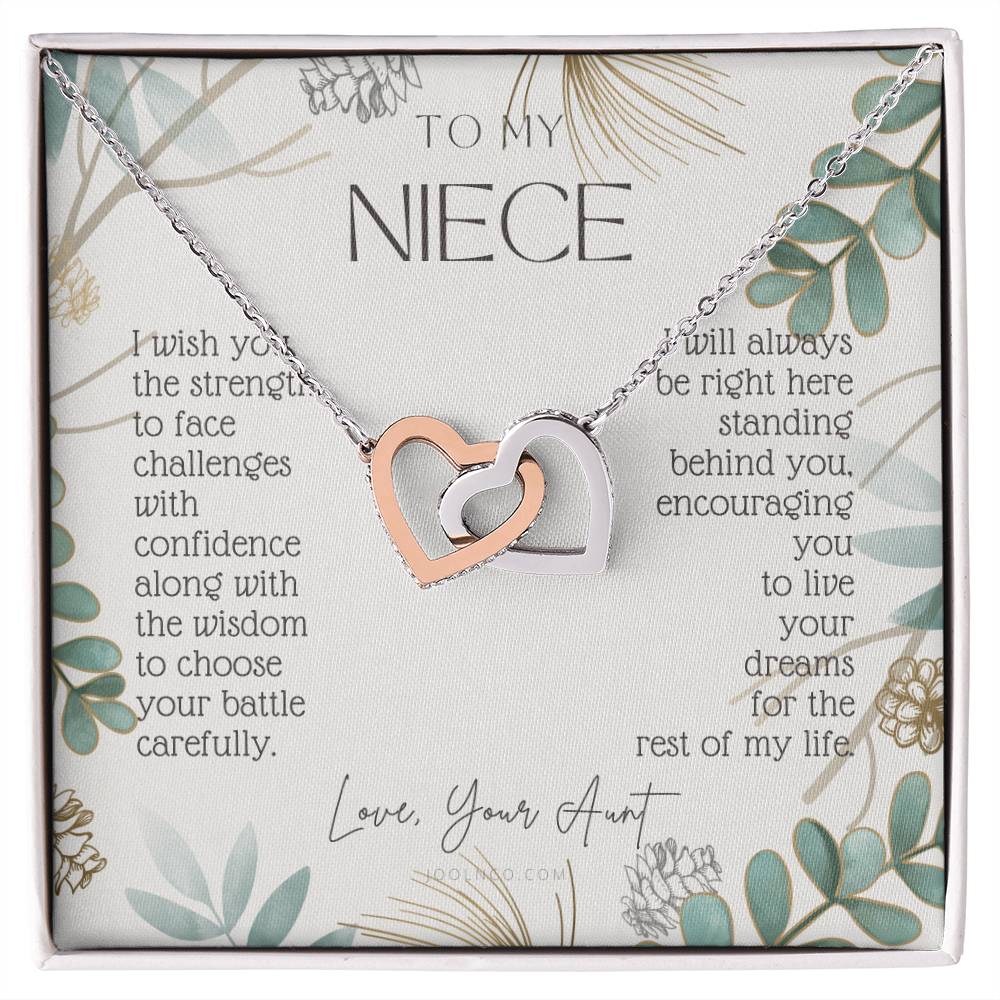To My Niece Live Your Dreams Dragonfly Necklace Gift For Niece From Aunt Niece Birthday Graduation Christmas Present Interlocking Hearts Necklace