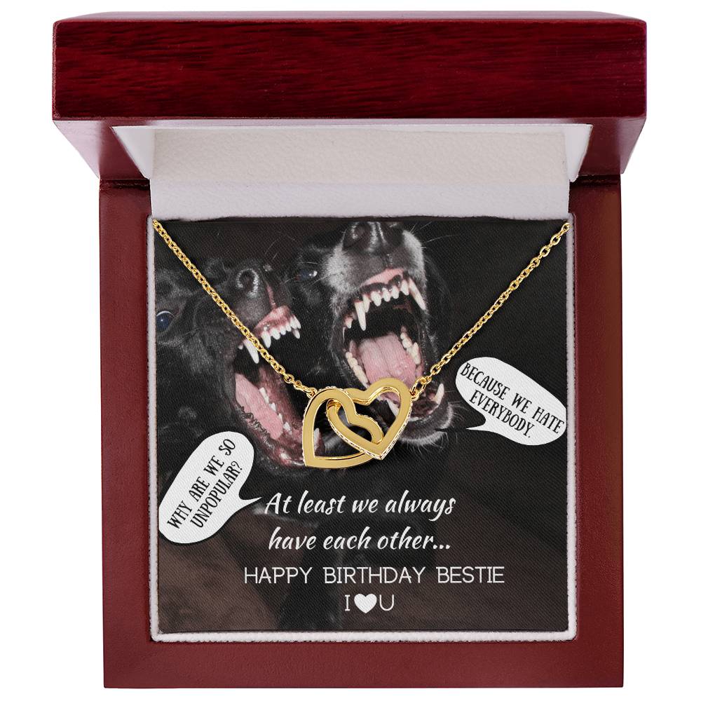I Love You Bestie - Hearts Necklace Interlocking Hearts Necklace