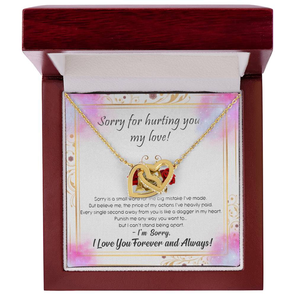 Sorry For Hurting You My Love Interlocking Hearts Necklace