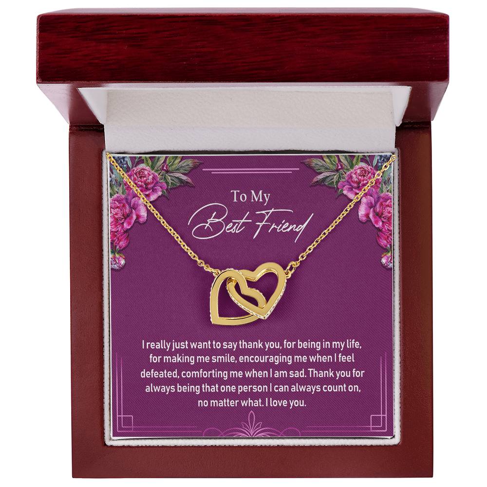 To My Best Friend Interlocking Hearts Necklace Birthday Gift