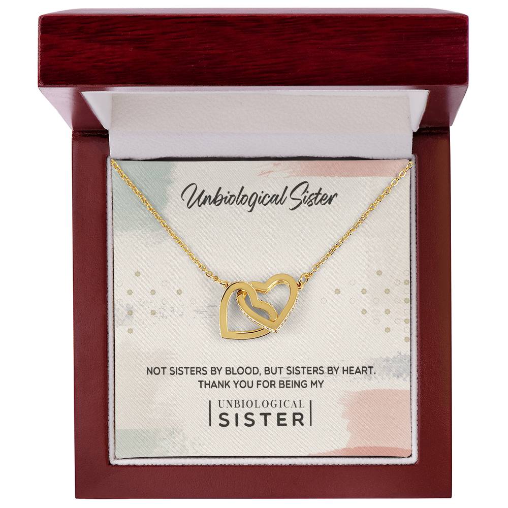Unbiological Sister - Sisters By Heart Interlocking Hearts Necklace