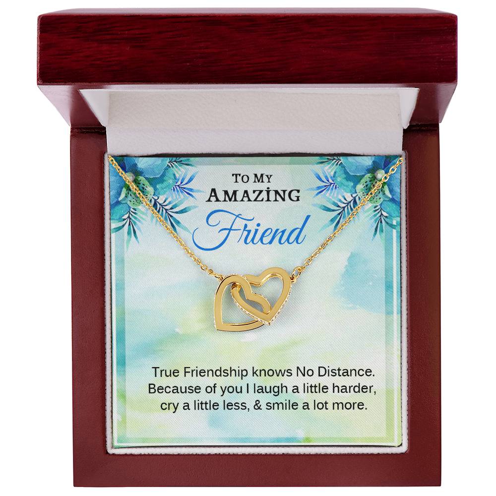 Gift For True Friend - Interlock Heart Necklace Interlocking Hearts Necklace