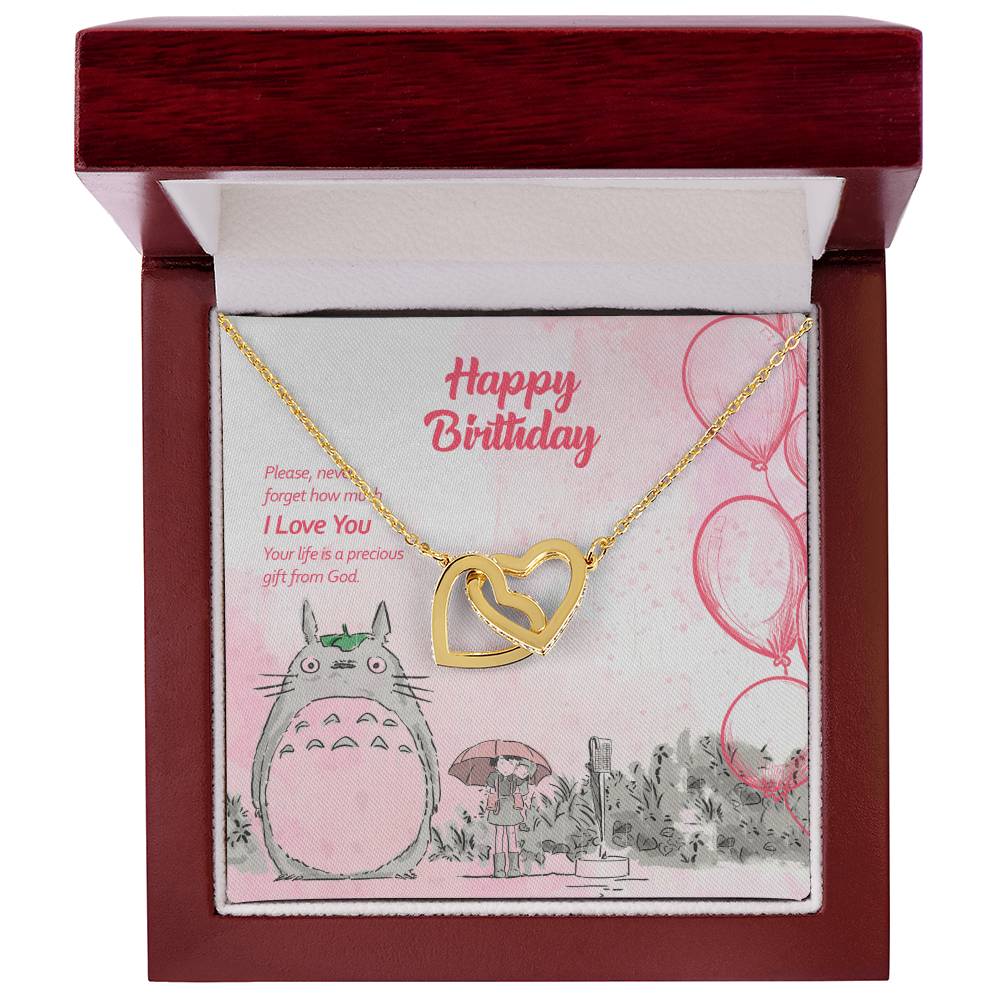 I Love You! You'Re The Precious Gift From God - Interlocking Hearts Necklace