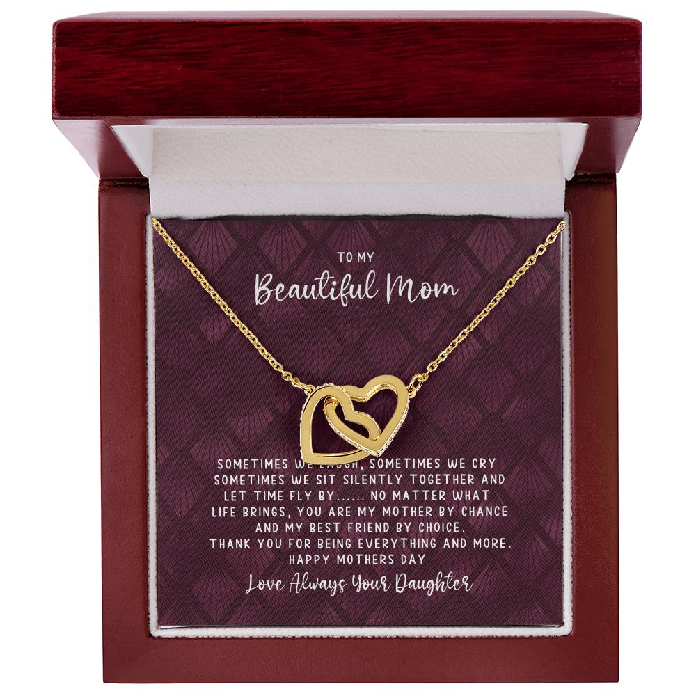 Mothers Day Best Friend - Interlocking Hearts - Love Daughter Interlocking Hearts Necklace