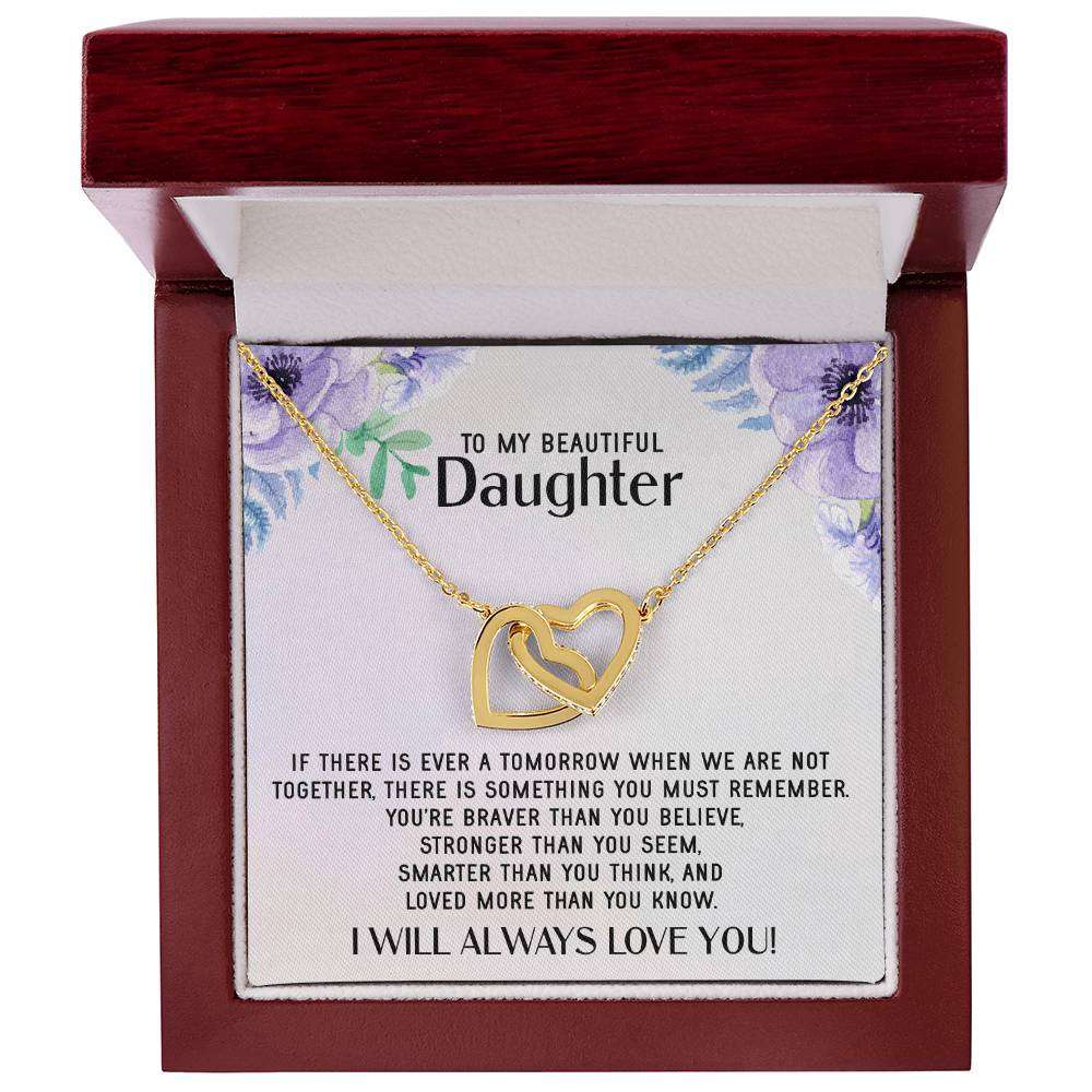 To My Daughter Necklace Gift From Mom Sentimental Jewelry Gift From Father Mother'S Day Gift For Daughter From Mother Interlocking Hearts Necklace