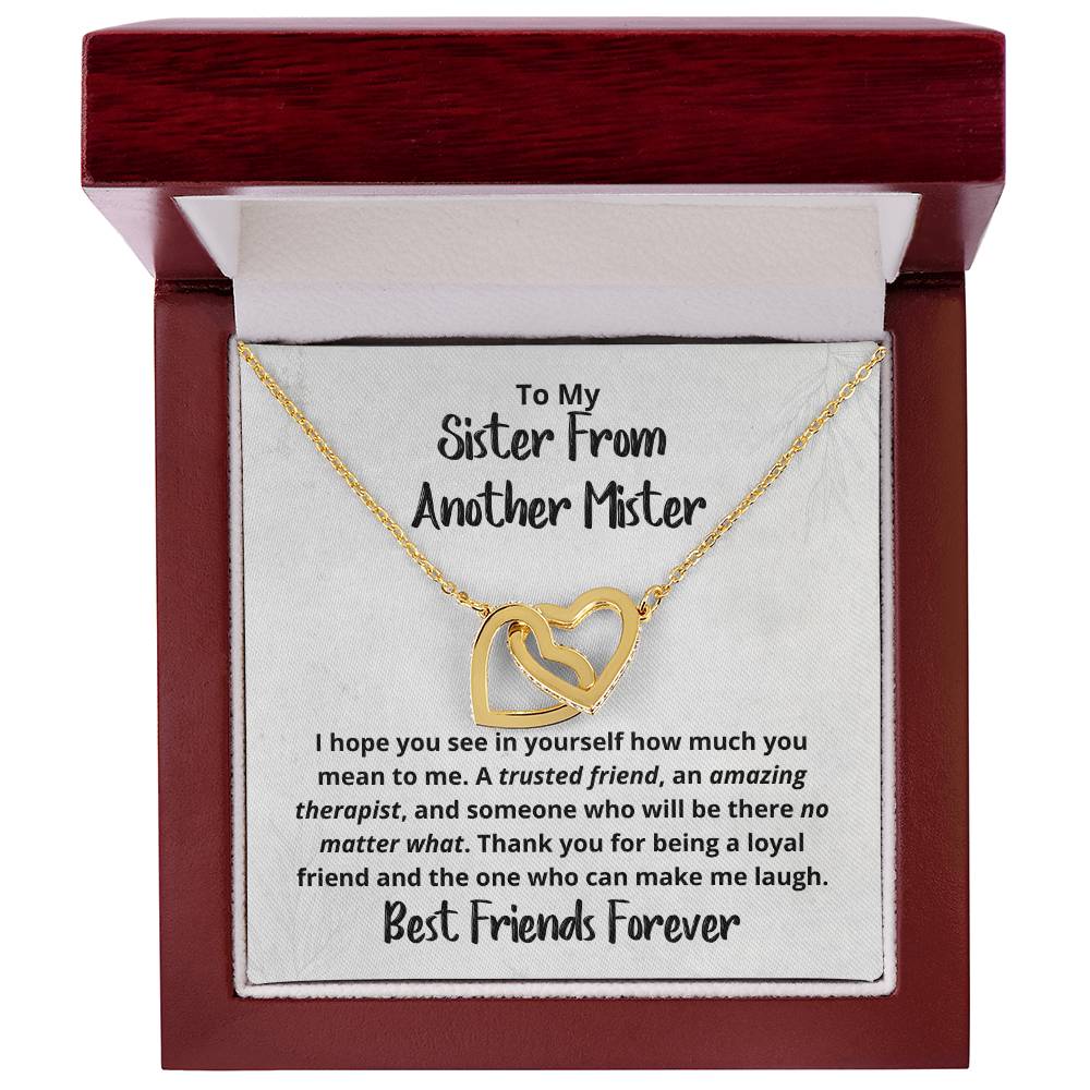 Sister From Another Mister Necklace Interlocking Hearts Necklace