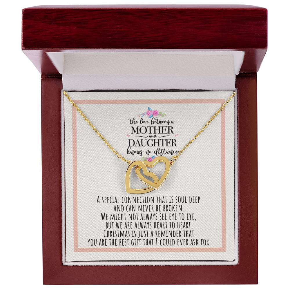The Love Between A Mother And Daughter Knows No Distance Interlocking Hearts Necklace
