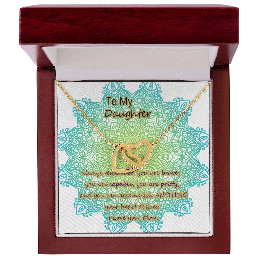 To My Daughter From Mom Two Interlocked Hearts Necklace Interlocking Hearts Necklace