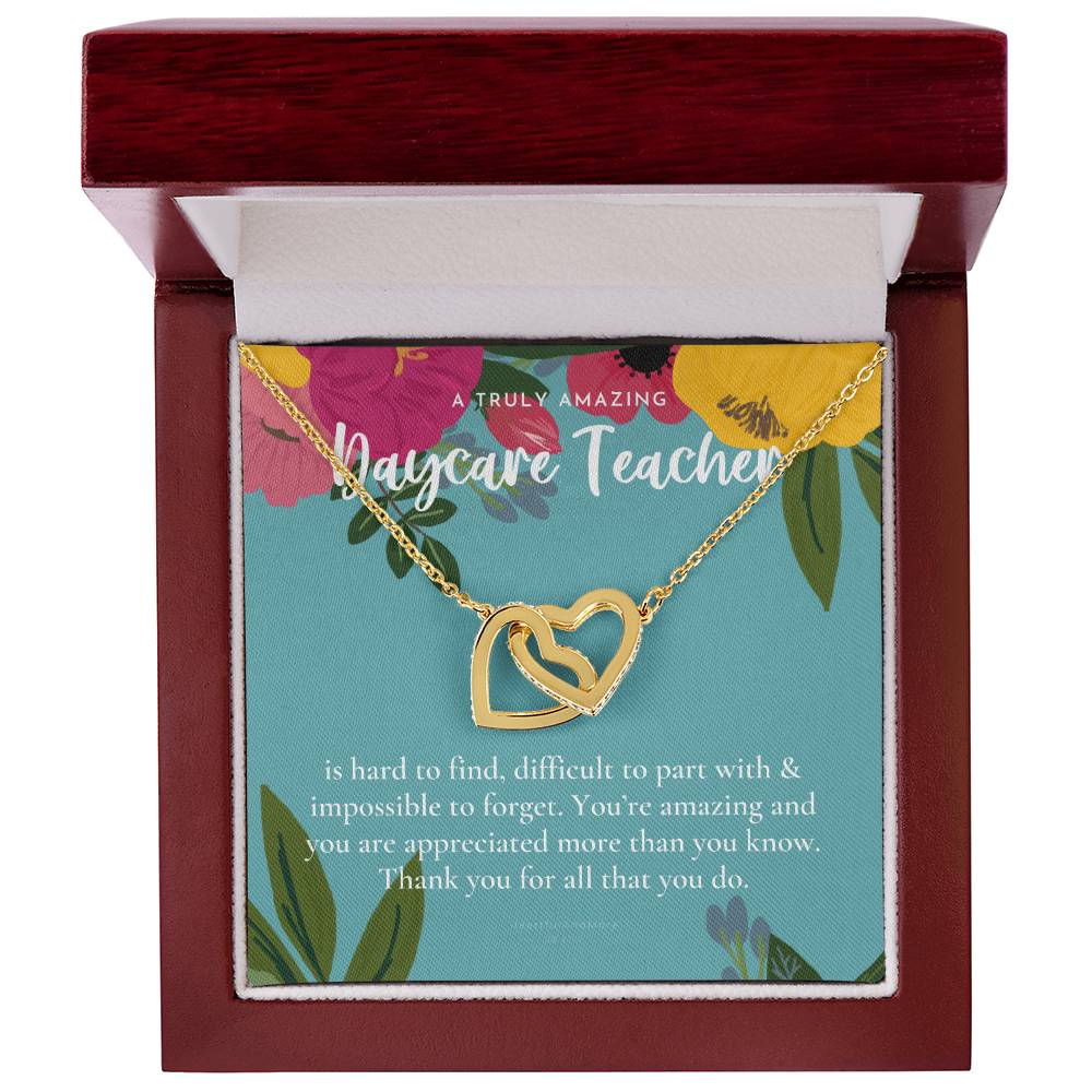 Daycare Teacher Gift For Daycare Provider Gifts Daycare Thank You Gifts Preschool Teacher Gift Thank You Gift Daycare Interlocking Hearts Necklace