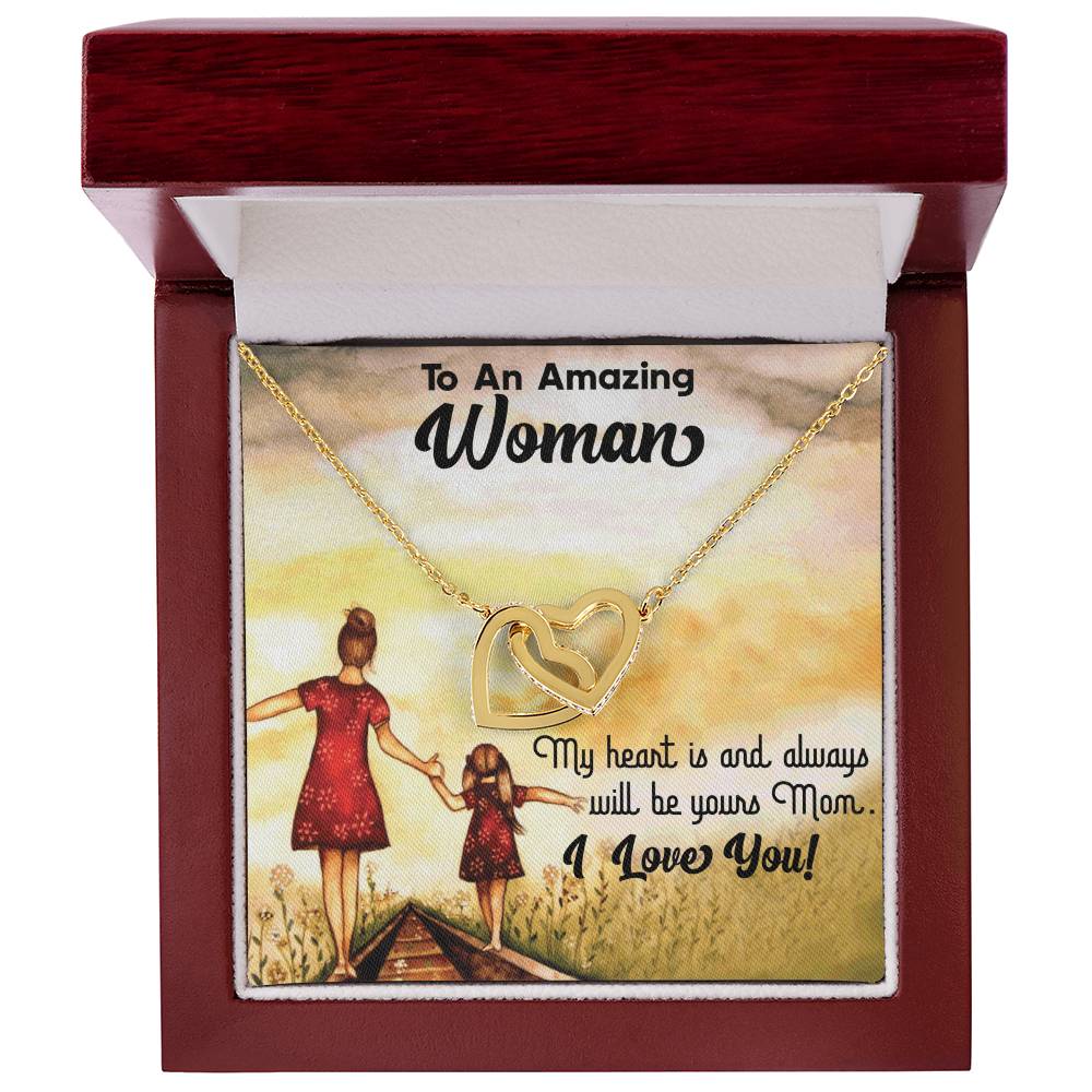 To An Amazing Woman Interlocking Hearts Necklace