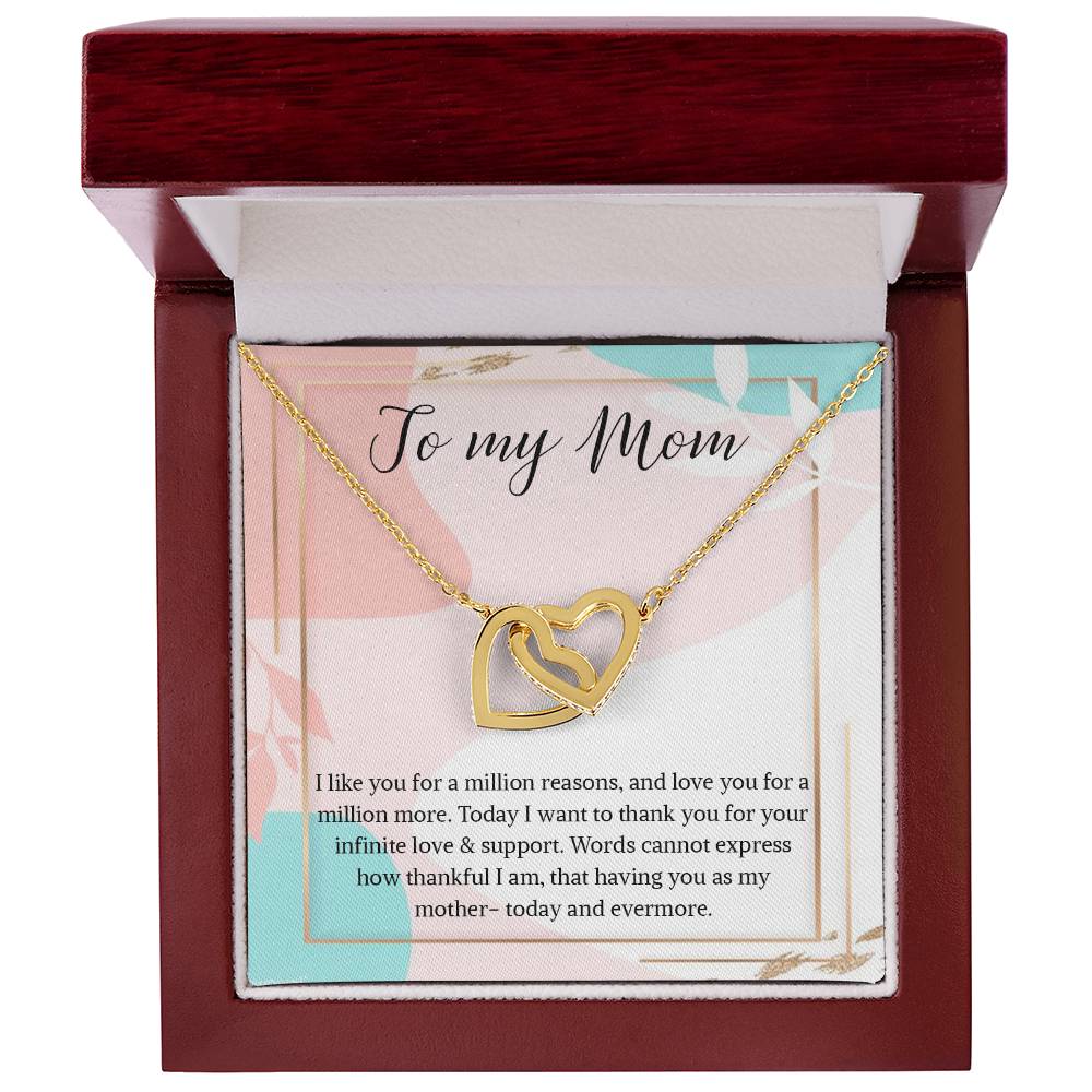 Necklace Gift For Mom To My Mom Necklace Gift Interlocking Hearts Necklace For Mom Mom Birthday Necklace Gift My Mom Jewelry Massage